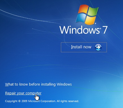Reparar inicio windows 7 sin cd instalacion